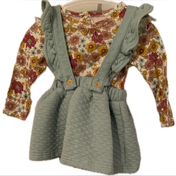 Floral and Blue Kids Matching Set - Picture 1 of 2